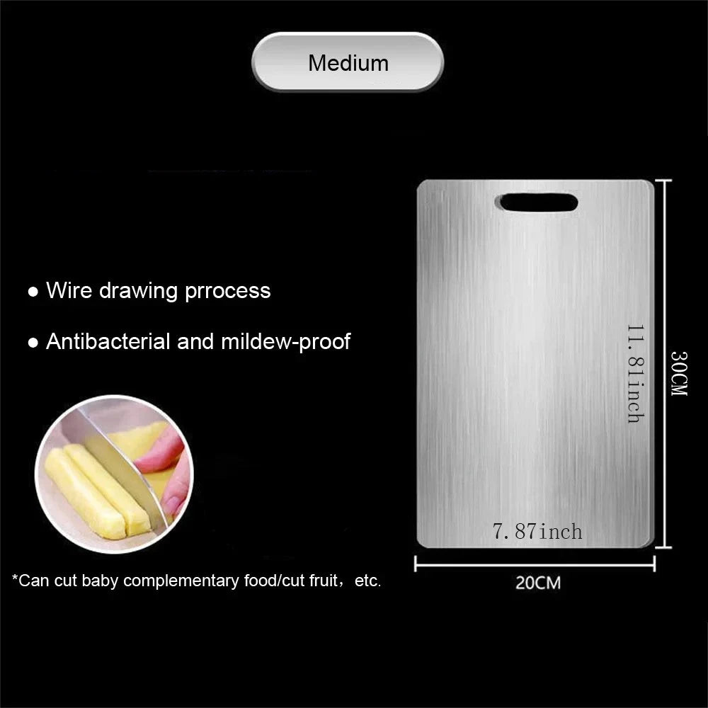 Stainless Steel Panel and Chopping Board Kitchen Household Thickened Double Sided Cutting Board Block Kneading Dough Board