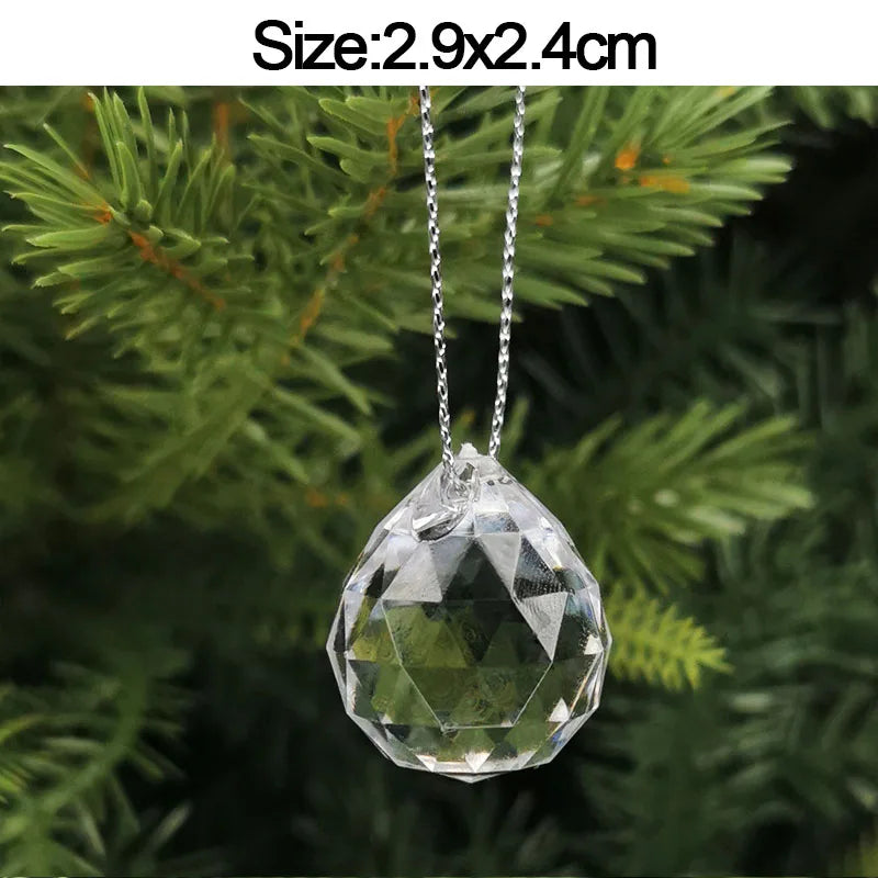 5pcs 2026 Christmas Decoration Crystal Acrylic Ornament Snowflake Elk Snowman Bow Christmas Tree Hanging Pendant New Year Kerst