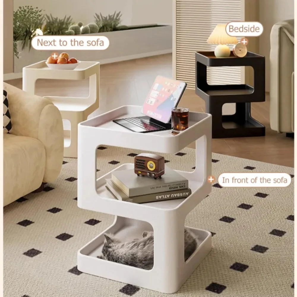 Detachable Double-layer Storage Platform Simple and Modern Bedside Table Creative Fashion Multi Functional Home Storage Rack