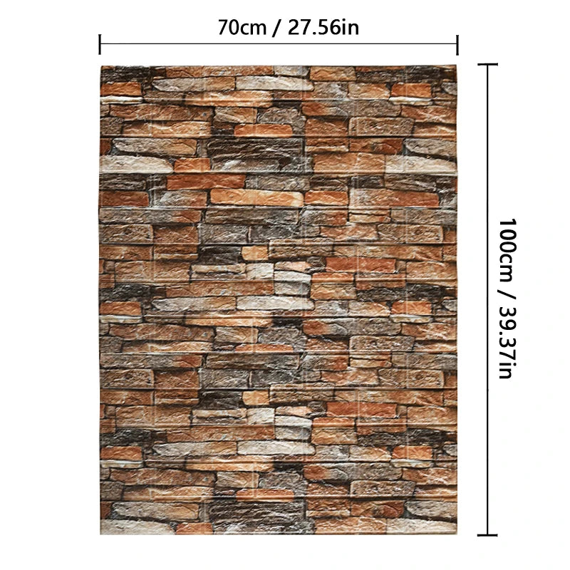 Various 3D Faux Brick Self Adhesive Vinyl Wallpaper Soft Foam Material Wall Stickers for Kitchen Bedroom Living Room Decoration