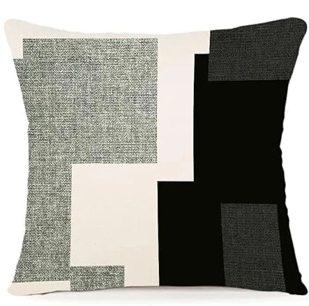 Black Geometric Pattern Pillow Case Home Decor Suitable for Office Sofa Cushion Living Room Garden Car Cushion Cover