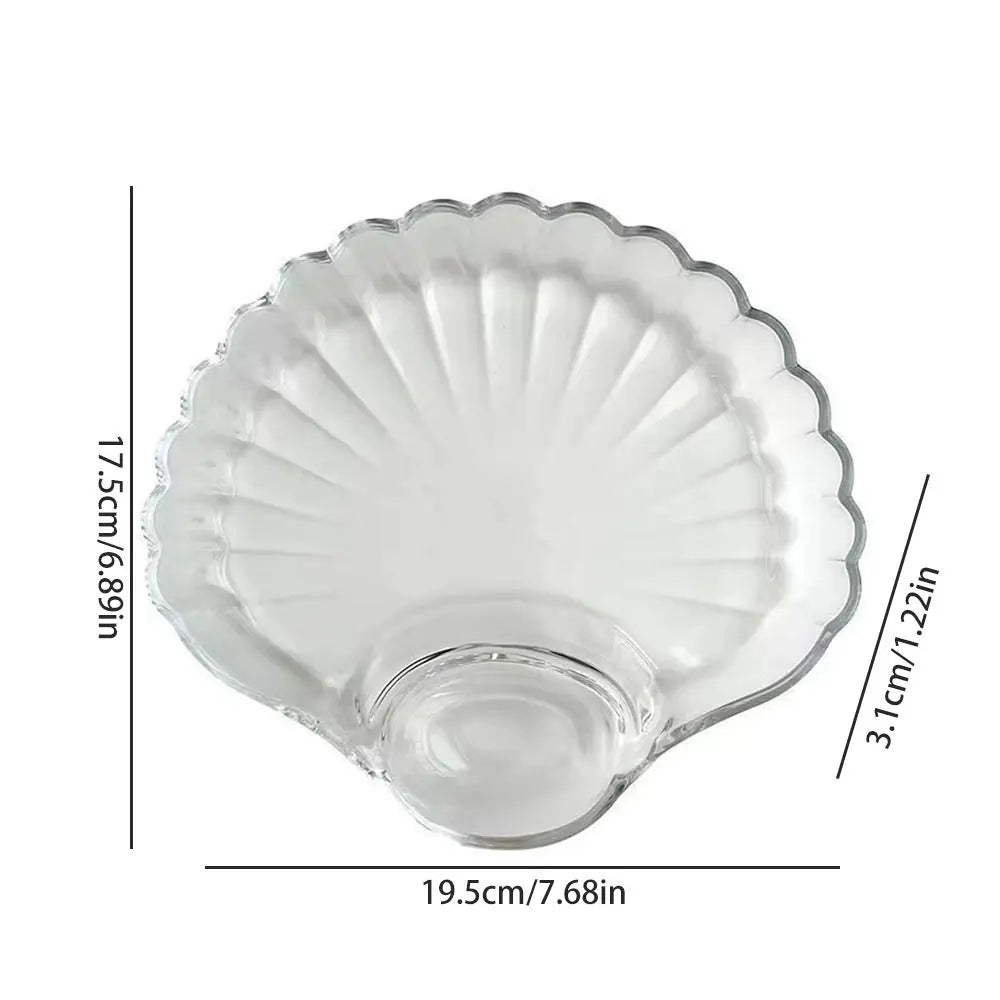 Shell DishTransparent Dumpling Plate with Vinegar Discs Sushi Breakfast Dried Fruit Snack Shell Spitting Dish Fruit Plate