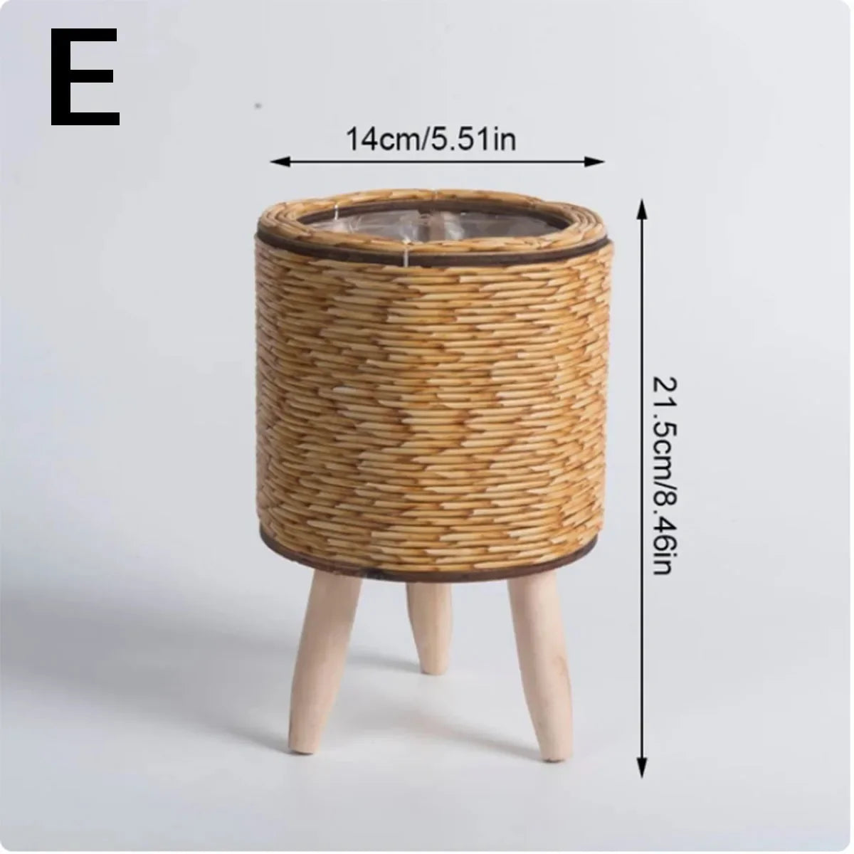 Fashion Rattan Woven Flower Pot Creative Flower Planters With Removable Legs Durable Hand Wove Plant Stand