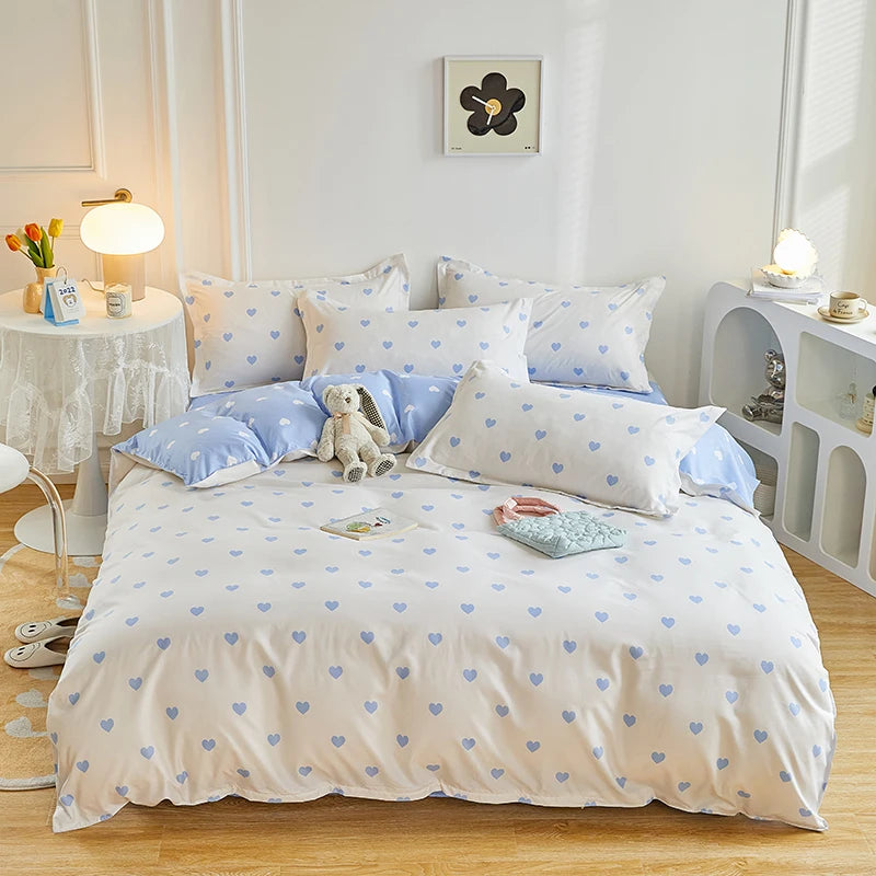 Strawberry Bedding Set Double Sheet Soft 3/4pcs Bed Sheet Set Duvet Cover Queen King Size Comforter Sets For Home For Child