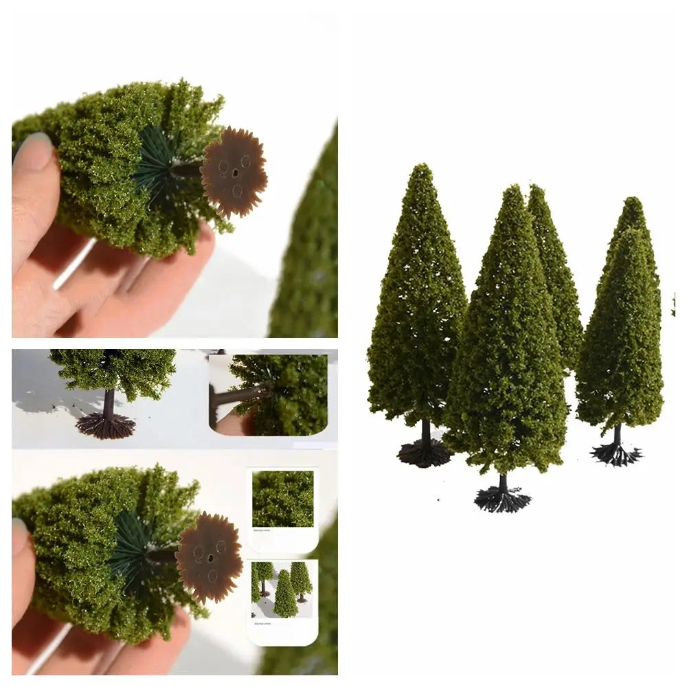 10 PCs Model Pine Trees Miniature Pine Trees Forest Train Railway War Game Layout DIY Landscape Scenery Christmas Decor