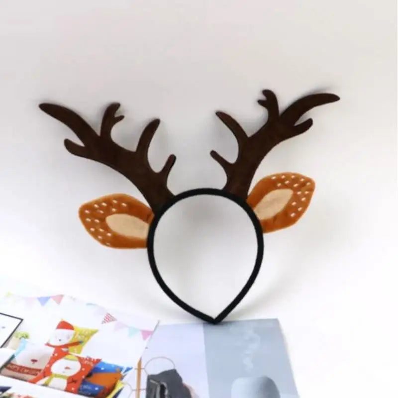 Reindeer Headband Adult Cute Realistic Deer Antlers Headband Animal Ears Headband For Cosplay Deer Costume Christmas Accessories