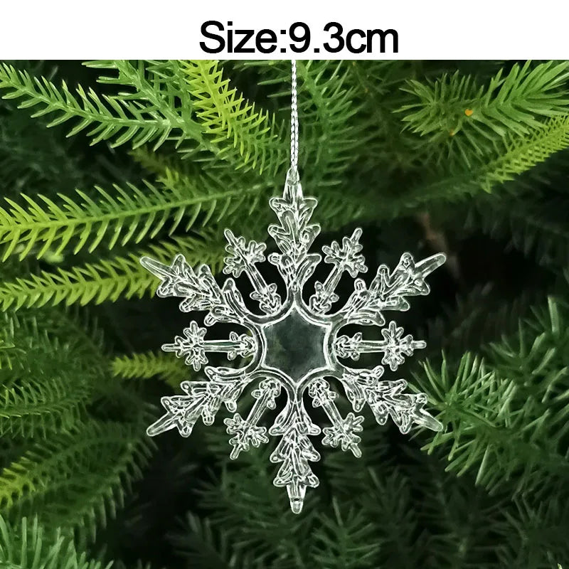 5pcs 2026 Christmas Decoration Crystal Acrylic Ornament Snowflake Elk Snowman Bow Christmas Tree Hanging Pendant New Year Kerst