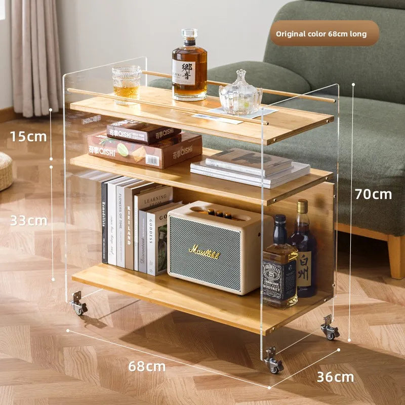 Creative sofa side table bedside shelf trolley simple ins movable small apartment coffee table