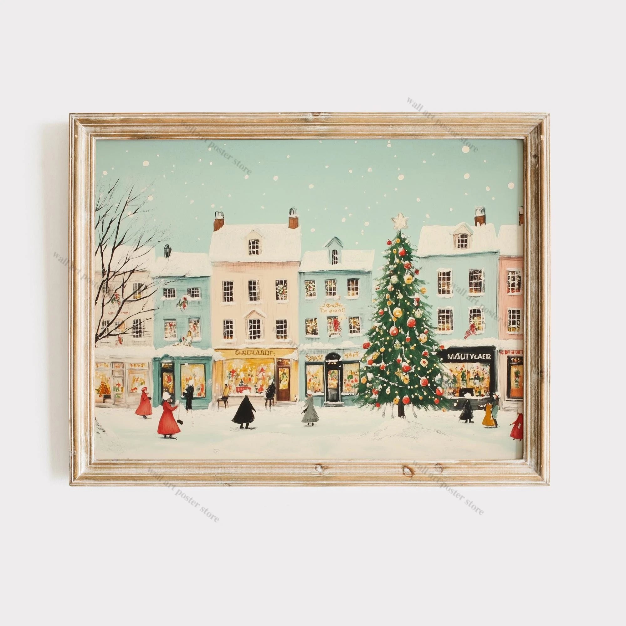 Winter Town Holiday Printable Wall Art
