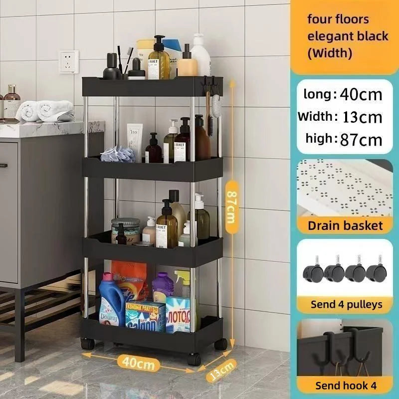 Narrow Rolling Storage Shelf