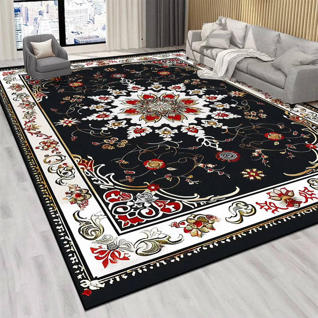 VIKAMA Luxury Persian  Large Size Carpets Living Room Decoration Home Non-slip Bedroom Lounge Rug Washable Sofa Table Mat
