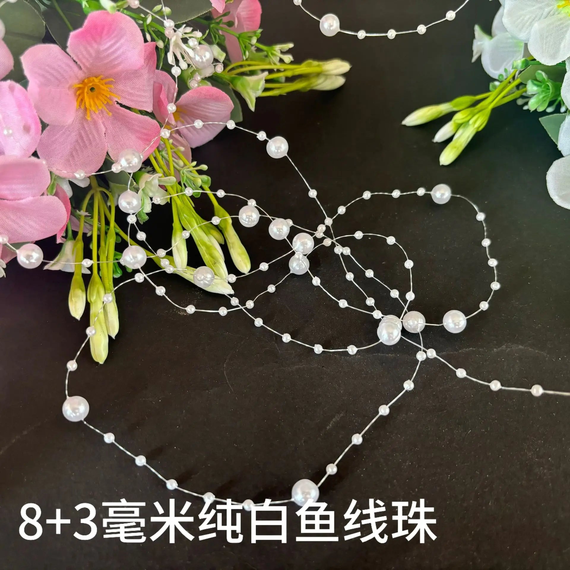 2025 Christmas Decoration Bead String Clear Colored Round Diamond Scale Shape Bead String For Wedding Valentine's Thanksgiving