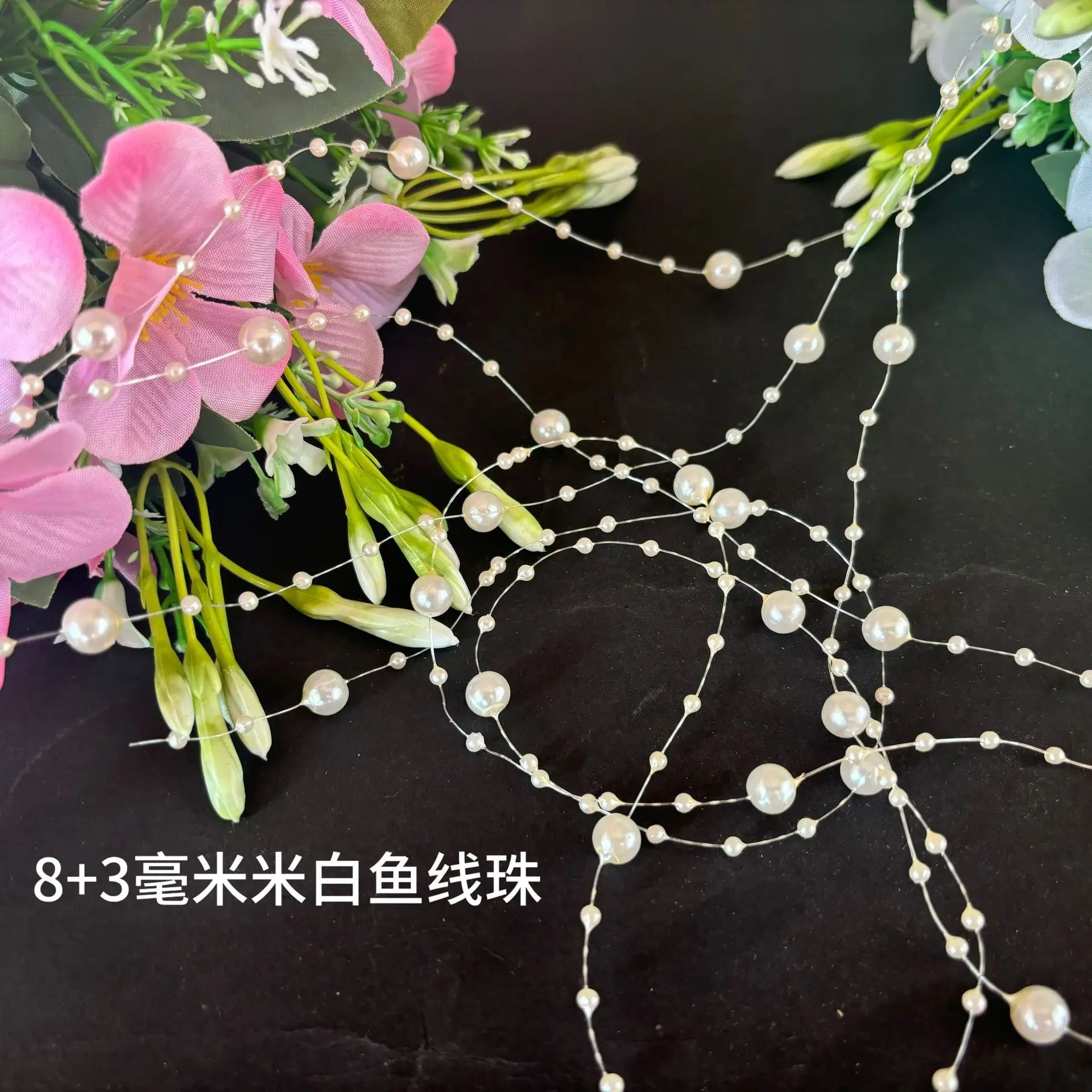 2025 Christmas Decoration Bead String Clear Colored Round Diamond Scale Shape Bead String For Wedding Valentine's Thanksgiving