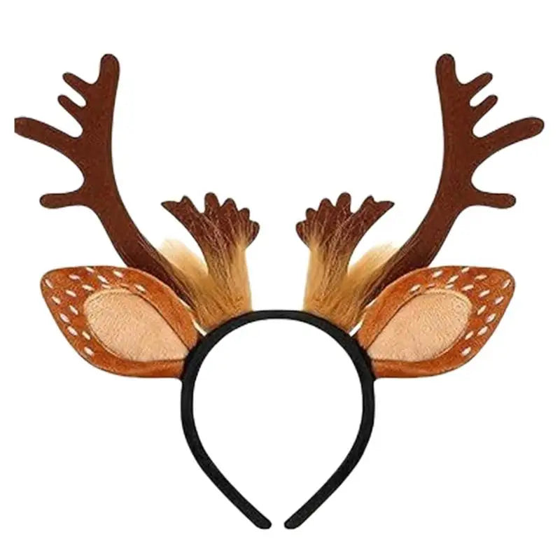 Reindeer Headband Adult Cute Realistic Deer Antlers Headband Animal Ears Headband For Cosplay Deer Costume Christmas Accessories