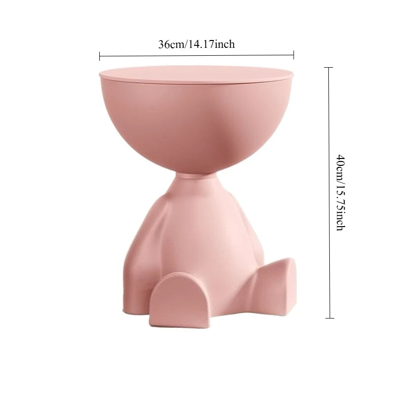 Creative Side End Table Flat Head Bedside Table Household Sofa Side Rack Bedroom Balcony Movable Mini Table Small Apartment Tea