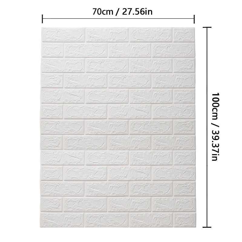 Various 3D Faux Brick Self Adhesive Vinyl Wallpaper Soft Foam Material Wall Stickers for Kitchen Bedroom Living Room Decoration