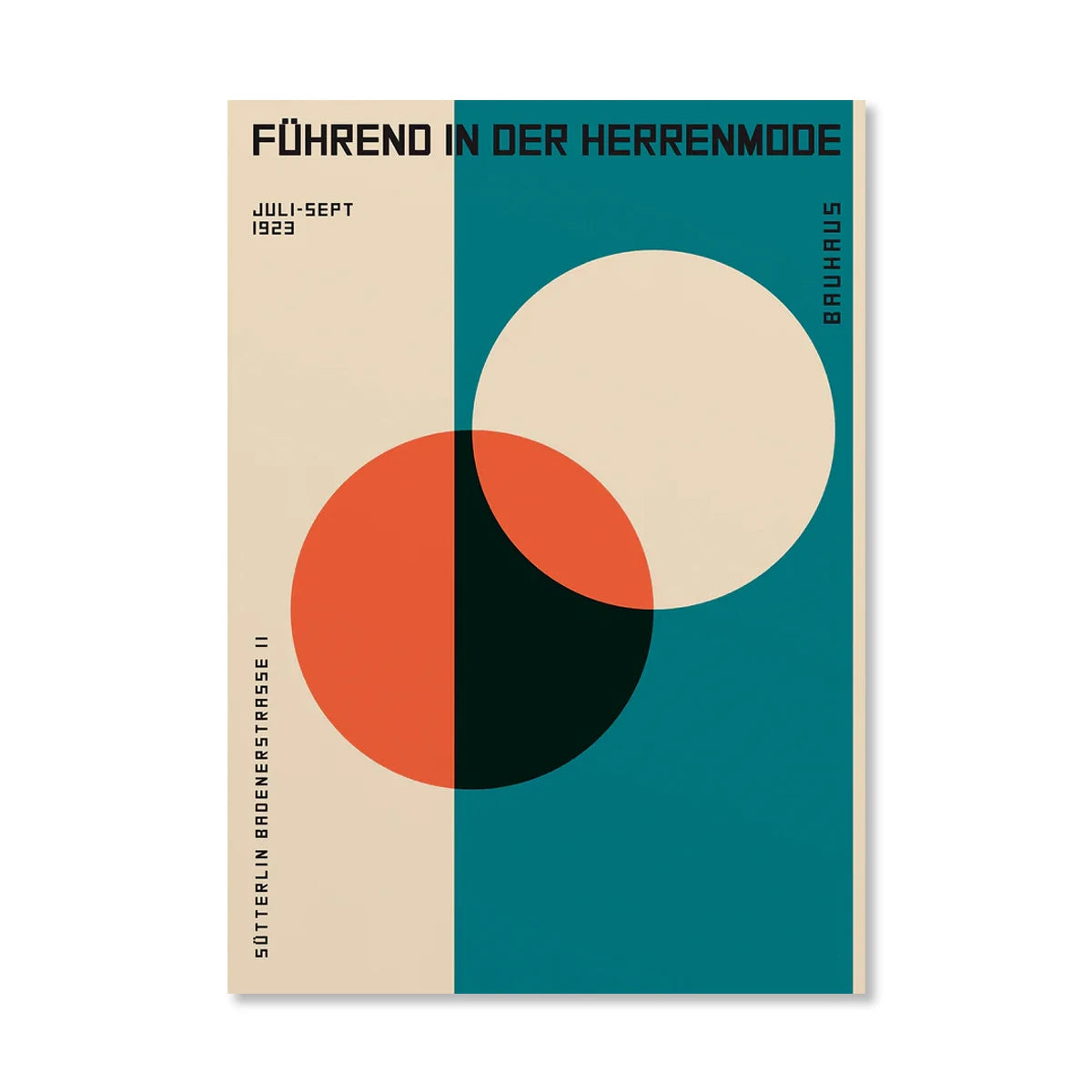 Abstract Orange Bauhaus Geometric Poster Pop Art Sunrise & Bicycle Wall Art Prints for Modern Living Room Dormitory Home Decor