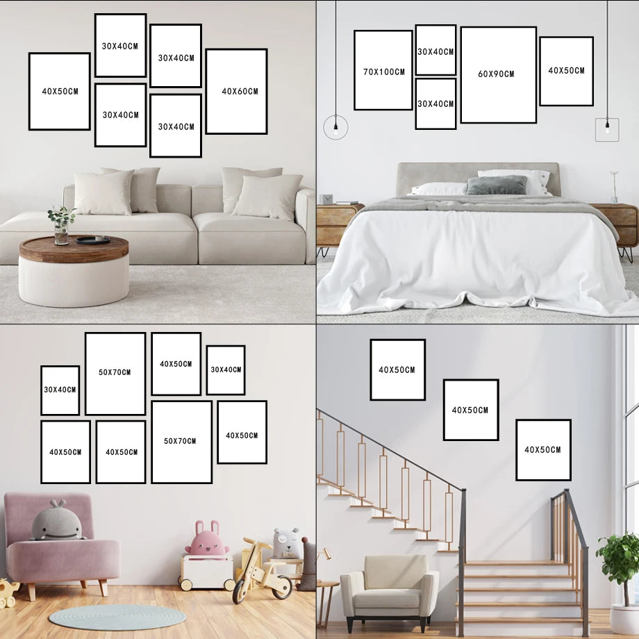 Red Striped Girl Flower Cat Coffee Abstract Posters And Prints Wall Art