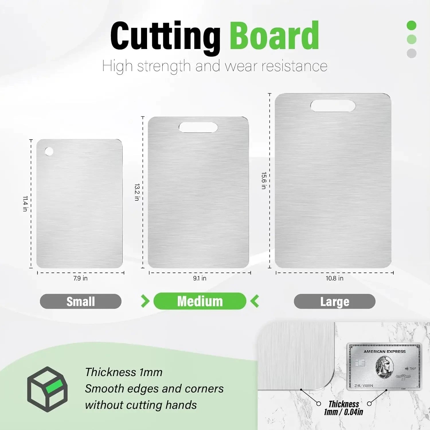Stainless Steel Panel and Chopping Board Kitchen Household Thickened Double Sided Cutting Board Block Kneading Dough Board