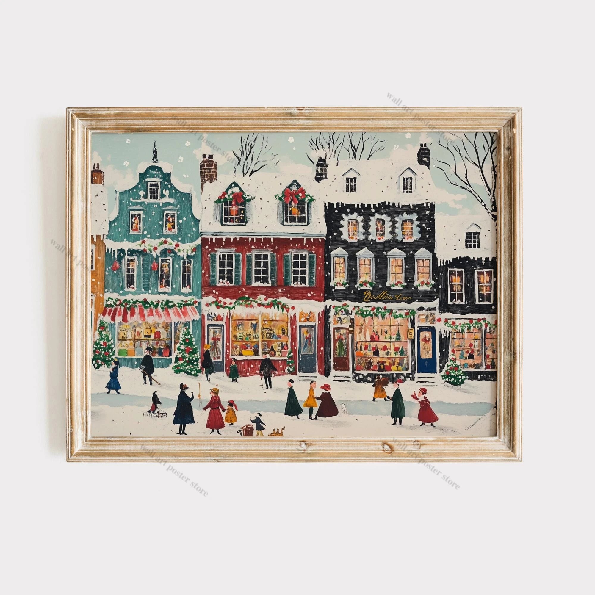 Winter Town Holiday Printable Wall Art