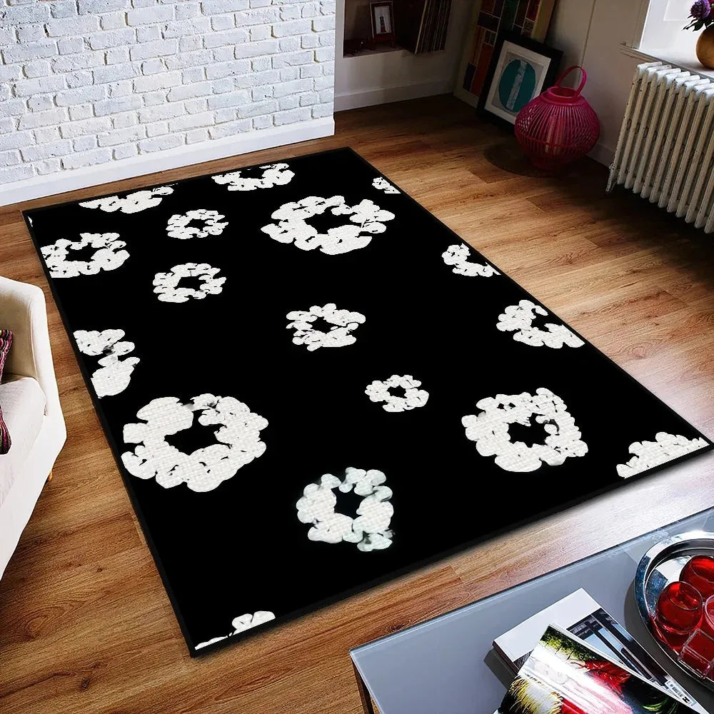 Small T-Tears Carpet Anti-Slip Kitchen Bedroom Fashion D-Denim Handmade Tufted Rug Luxury Living Room Entrance Decoration